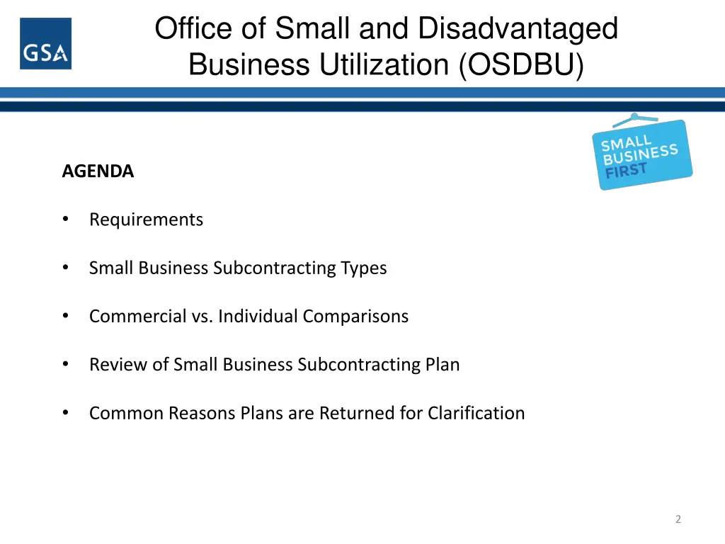 office of small and disadvantaged business 1