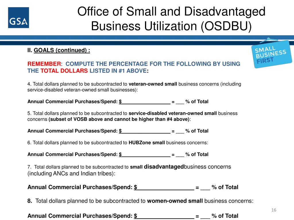 office of small and disadvantaged business 14