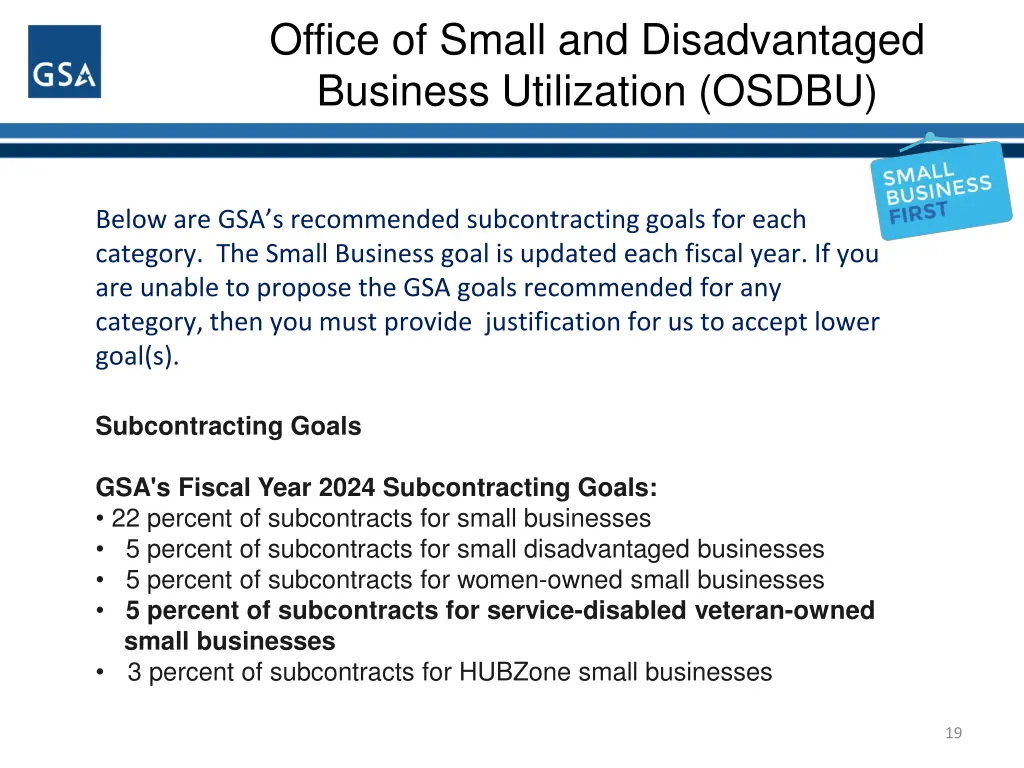 office of small and disadvantaged business 17