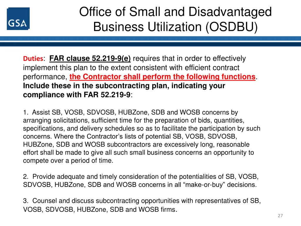 office of small and disadvantaged business 25