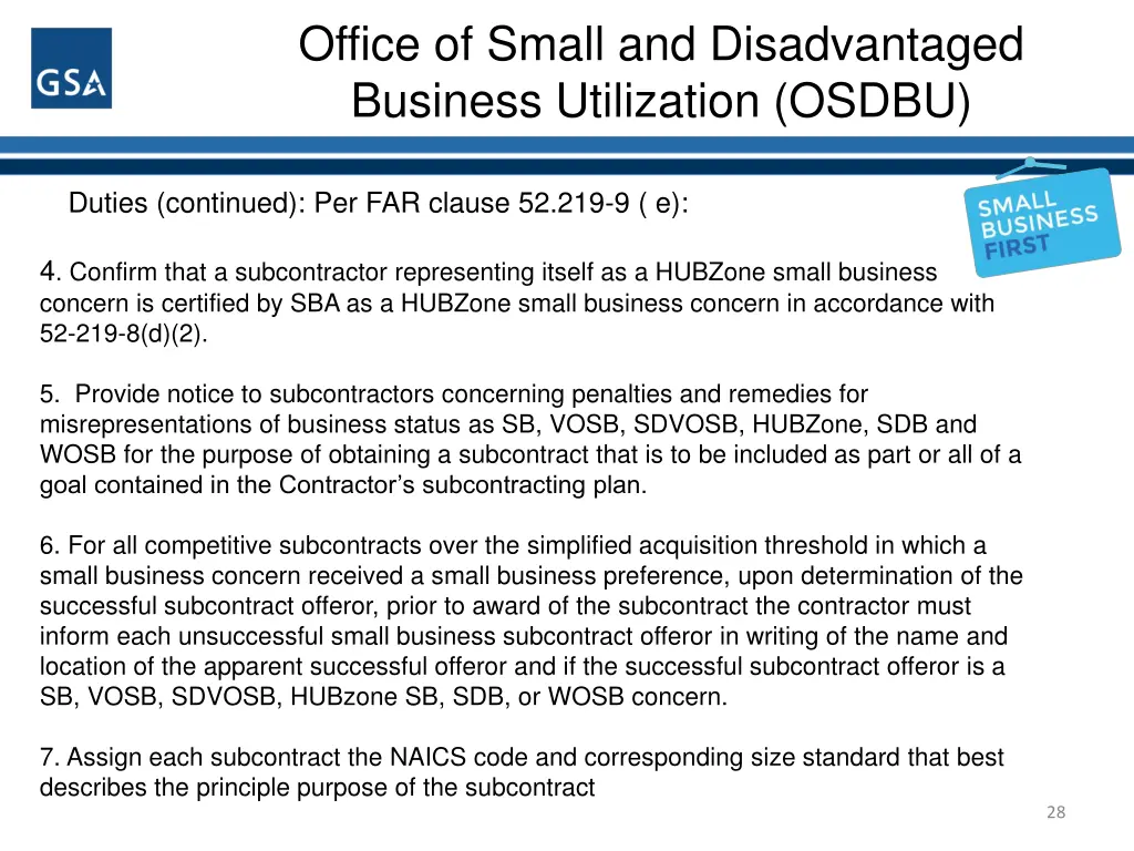 office of small and disadvantaged business 26