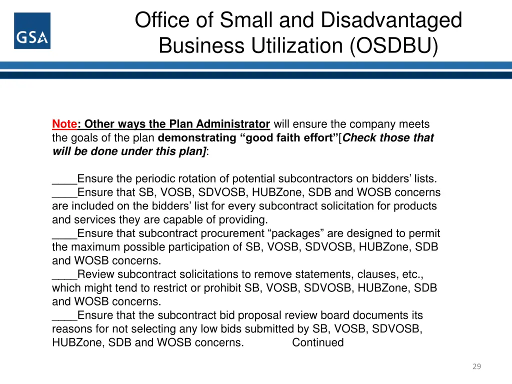 office of small and disadvantaged business 27