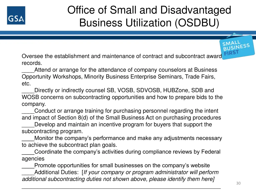 office of small and disadvantaged business 28