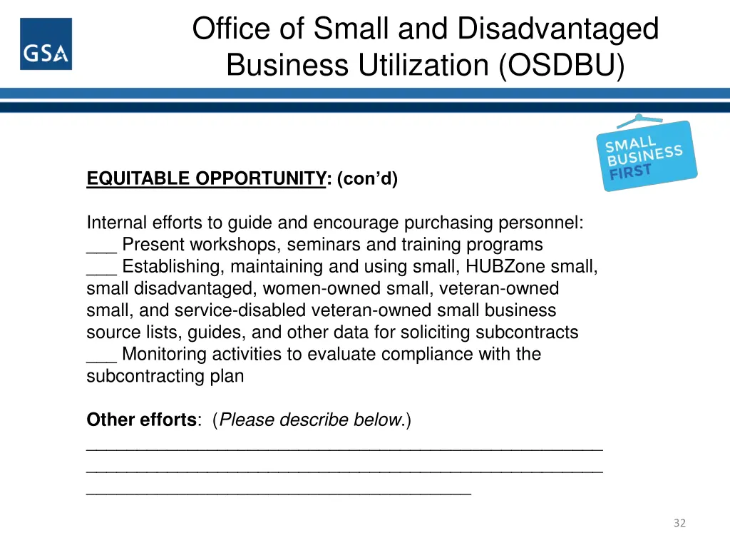 office of small and disadvantaged business 30