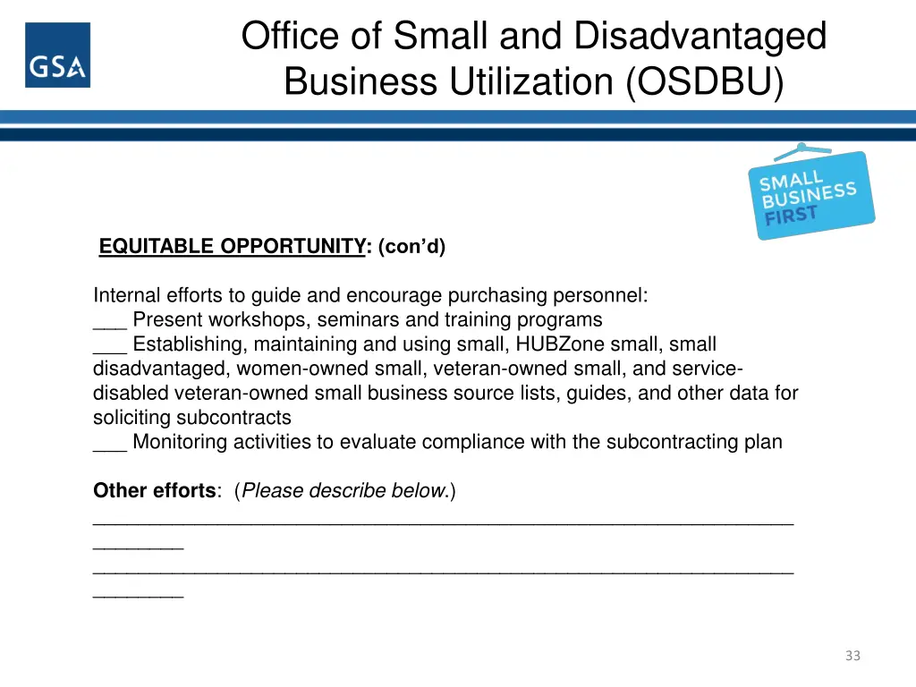 office of small and disadvantaged business 31