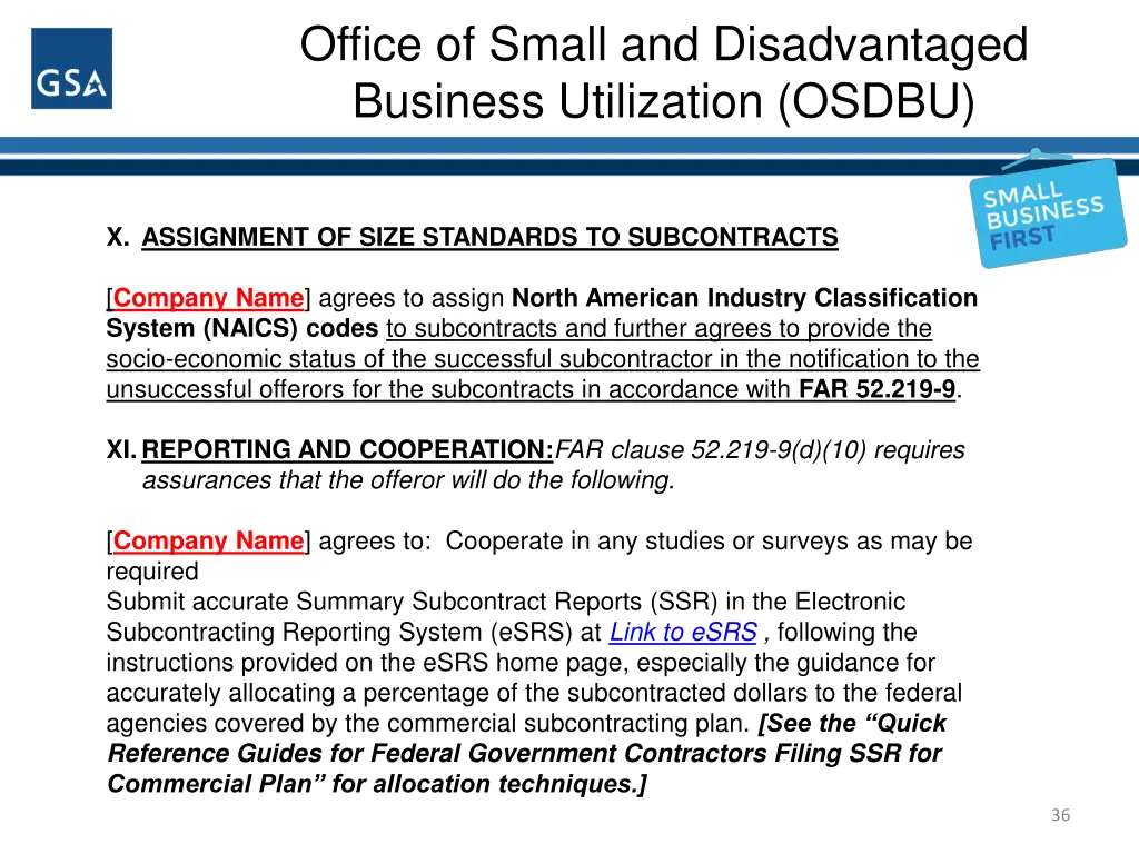 office of small and disadvantaged business 34