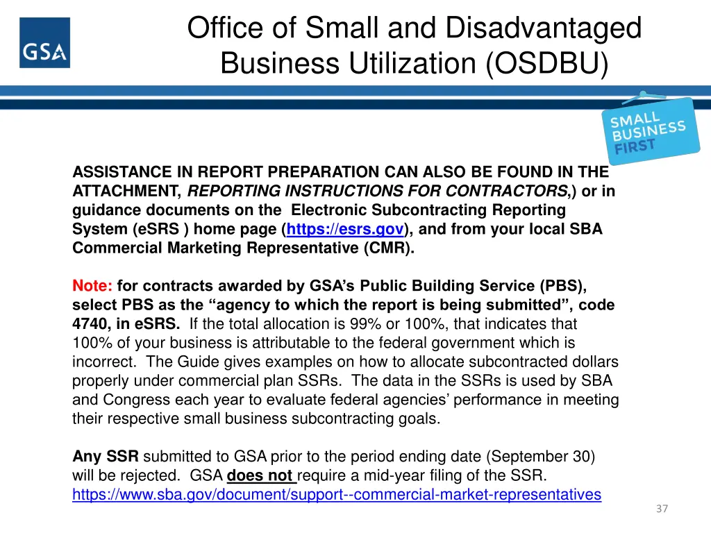 office of small and disadvantaged business 35