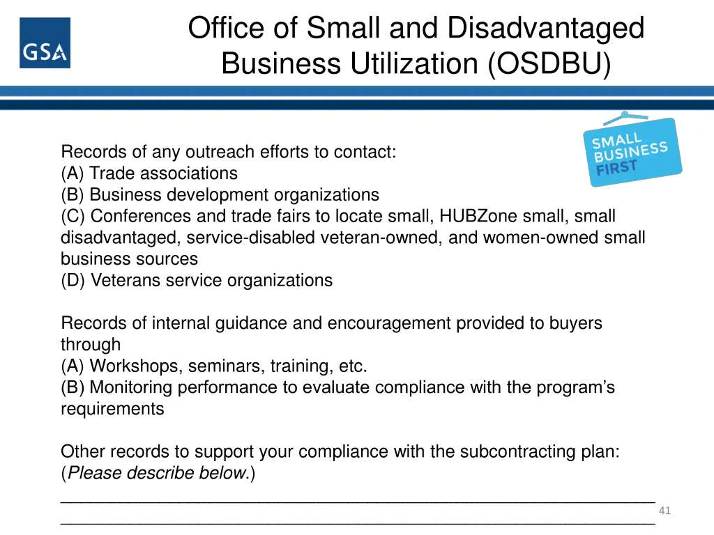 office of small and disadvantaged business 39