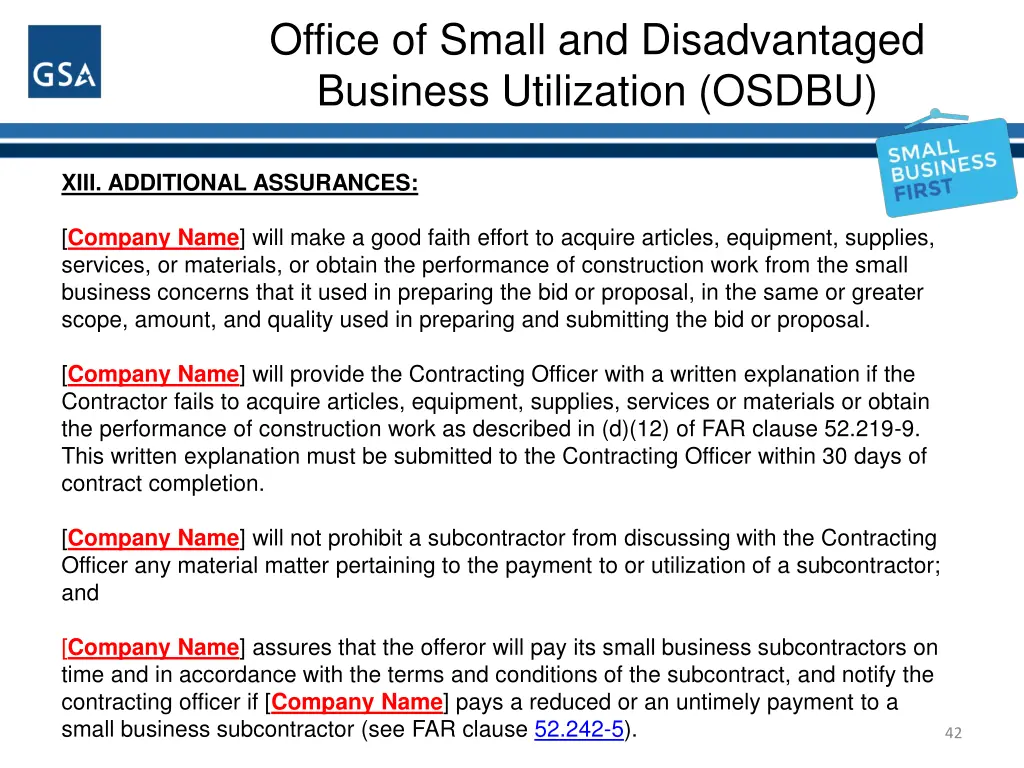 office of small and disadvantaged business 40