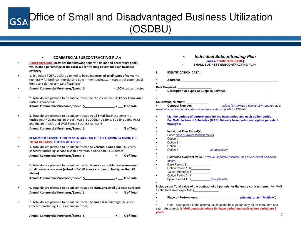 office of small and disadvantaged business 6