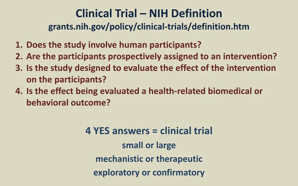clinical trial nih definition grants