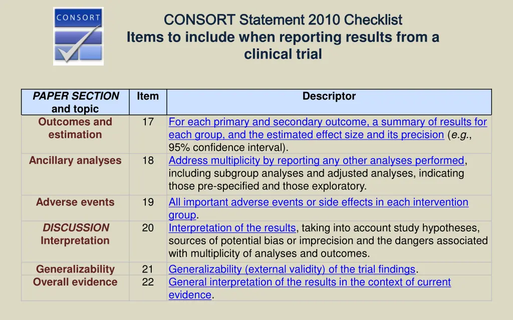 consort statement 2010 checklist consort 3