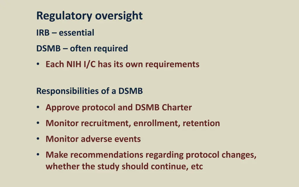 regulatory oversight