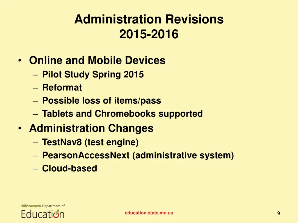 administration revisions 2015 2016