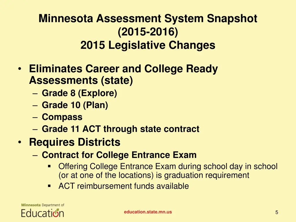 minnesota assessment system snapshot 2015 2016