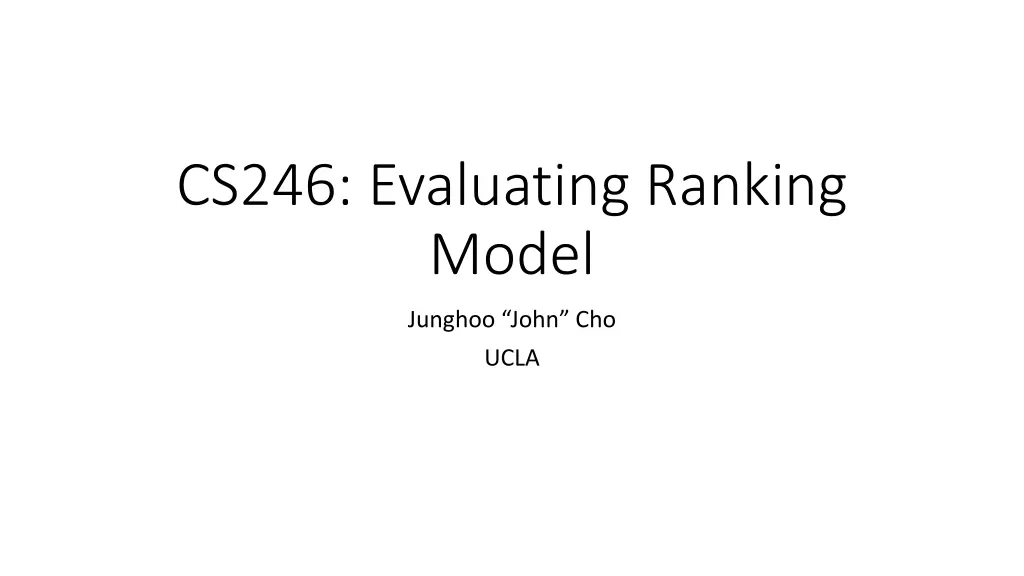 cs246 evaluating ranking model