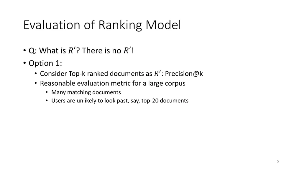 evaluation of ranking model 1