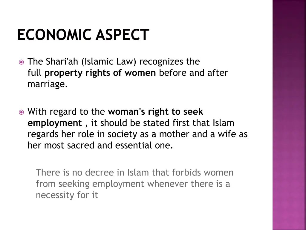 economic aspect