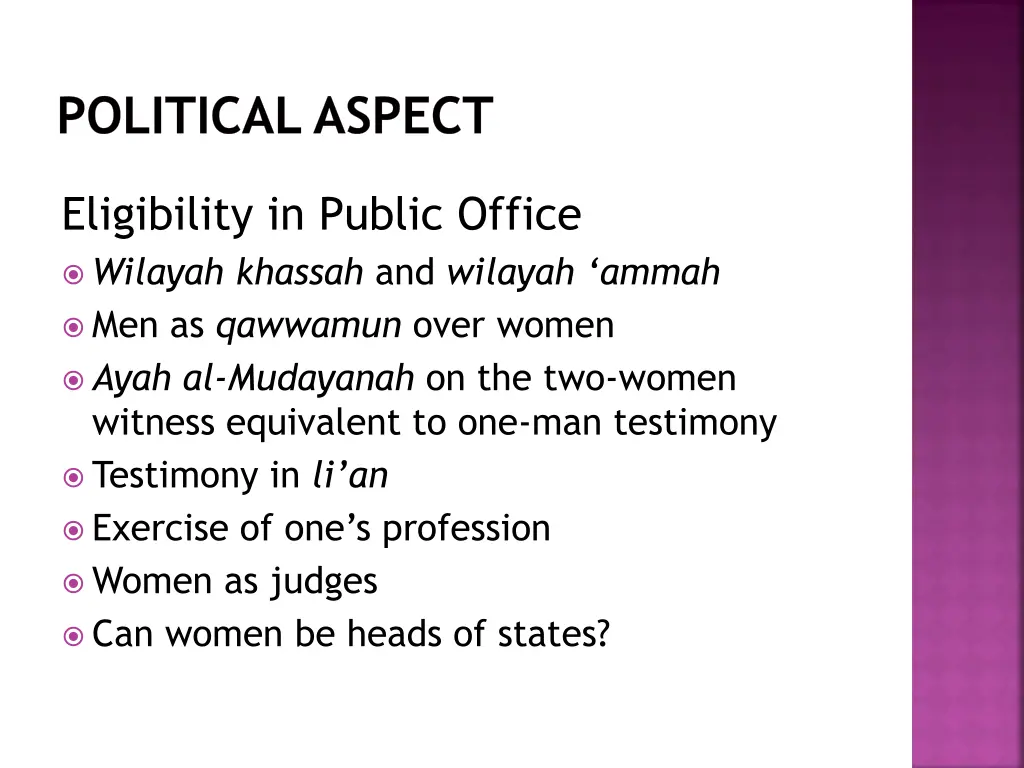 political aspect