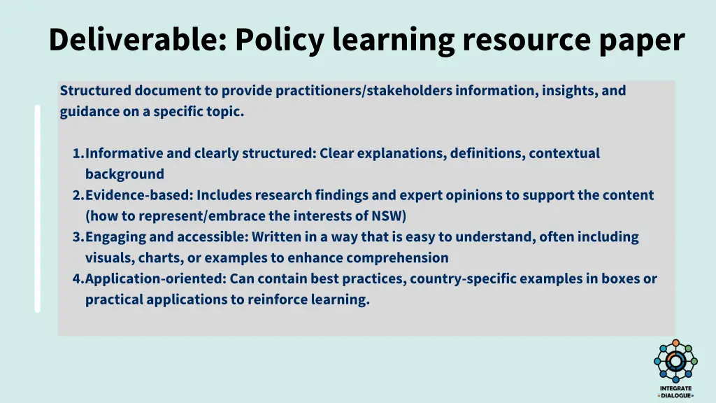 deliverable policy learning resource paper