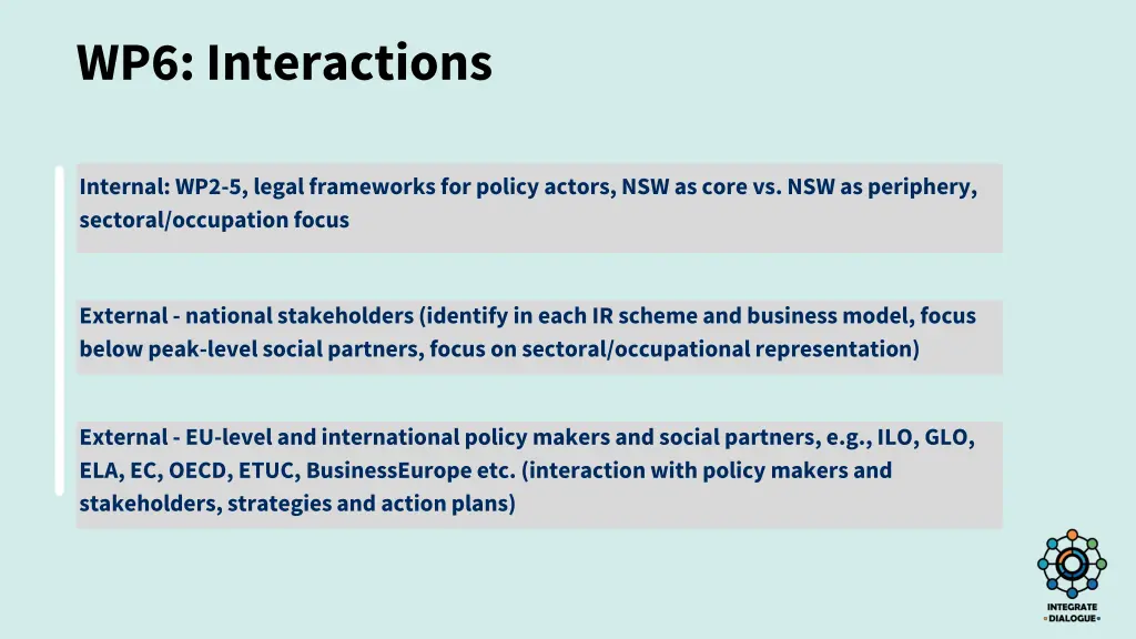 wp6 interactions