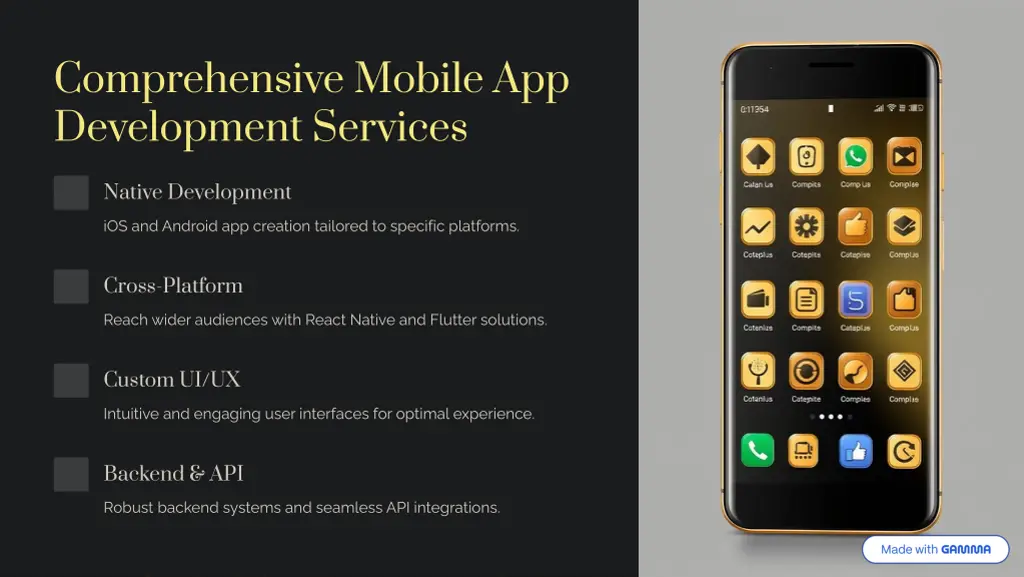 comprehensive mobile app development services