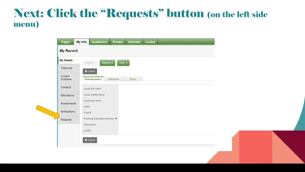 next click the requests button on the left side