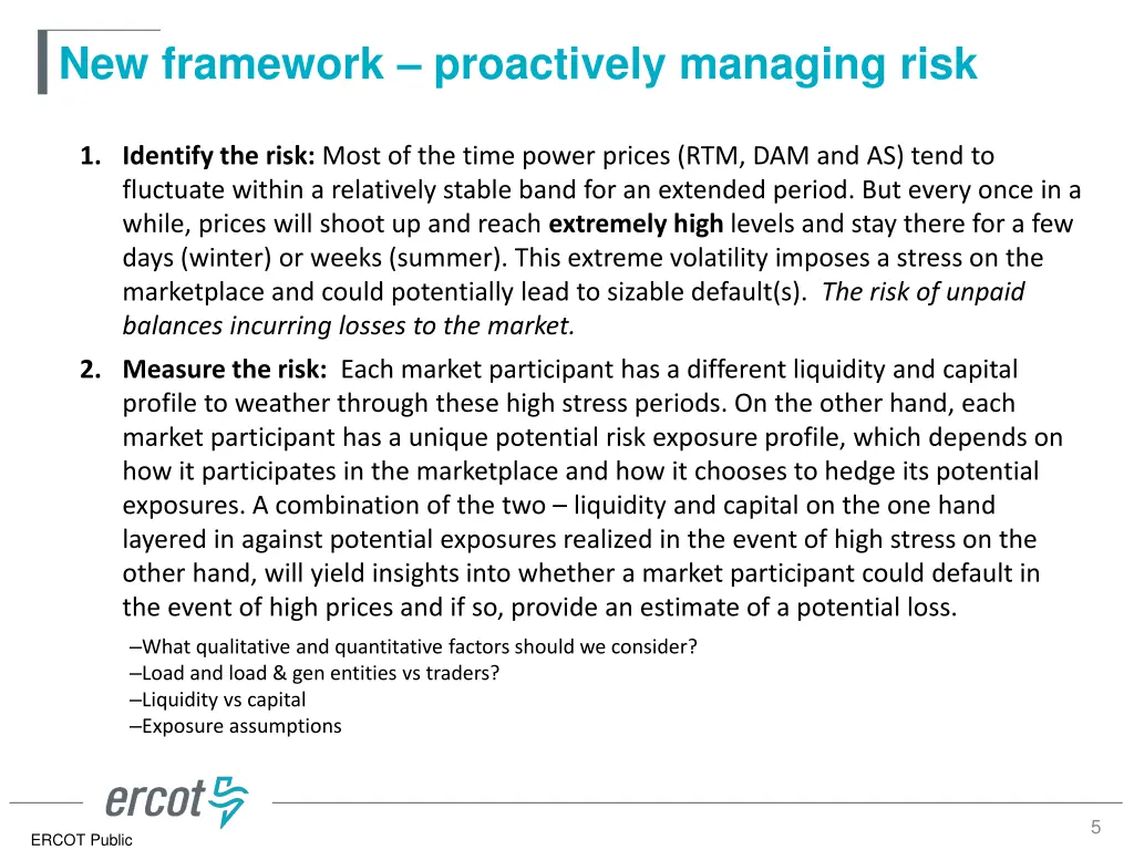 new framework proactively managing risk