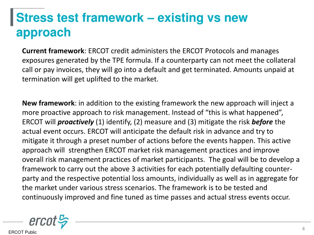 stress test framework existing vs new approach