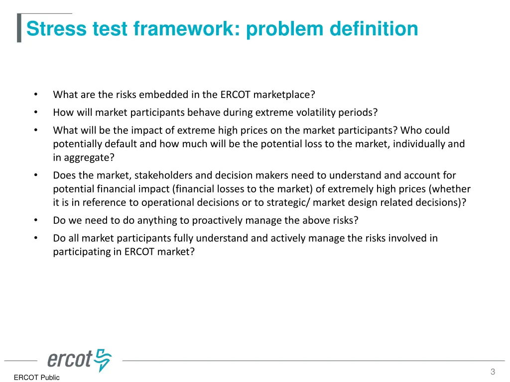 stress test framework problem definition