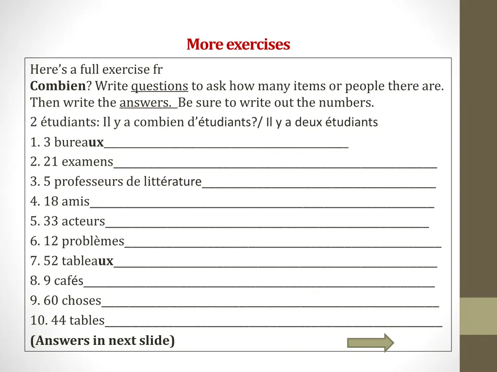 more exercises
