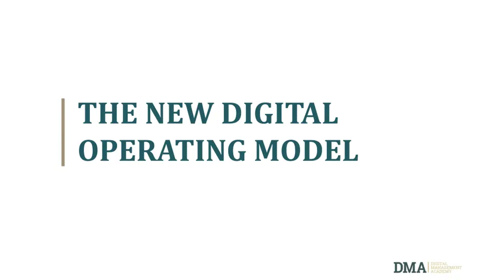 the new digital operating model