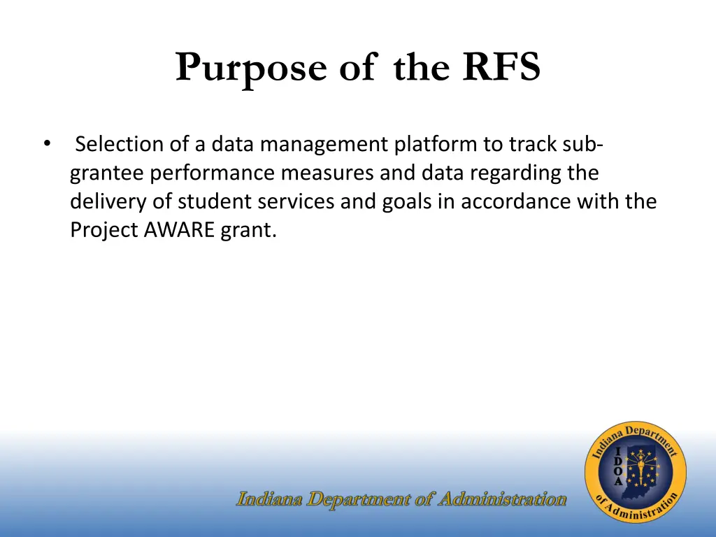 purpose of the rfs