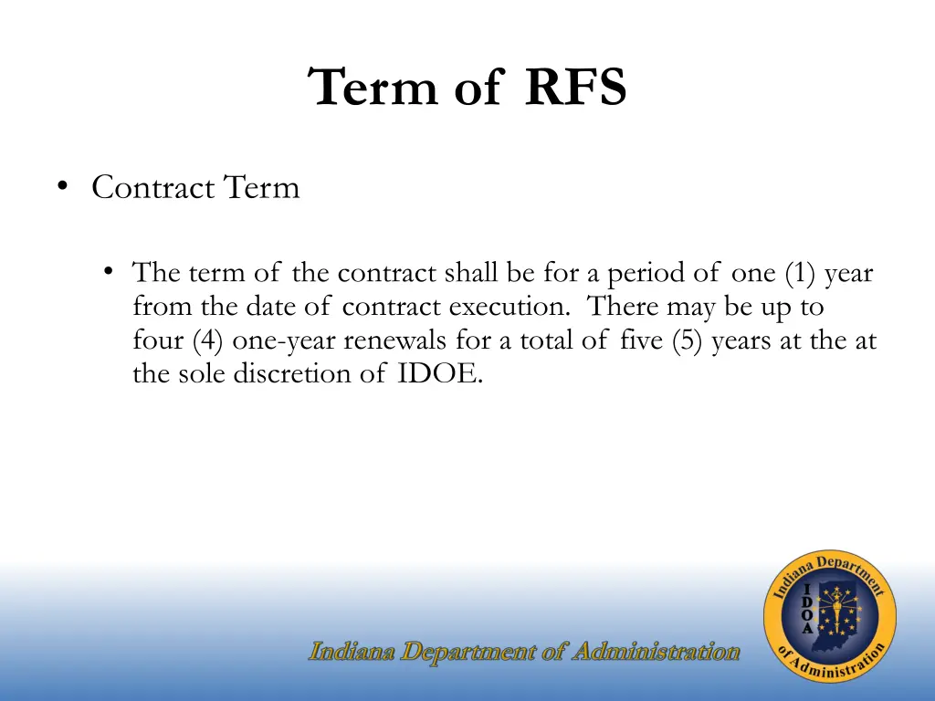 term of rfs