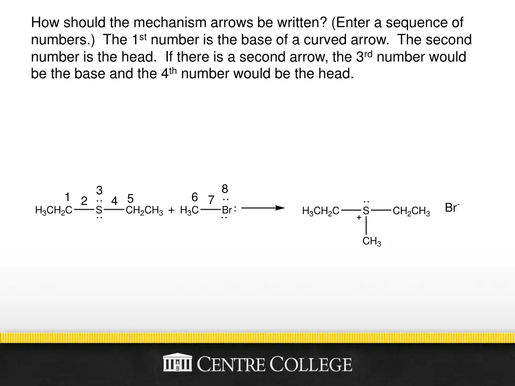 how should the mechanism arrows be written enter