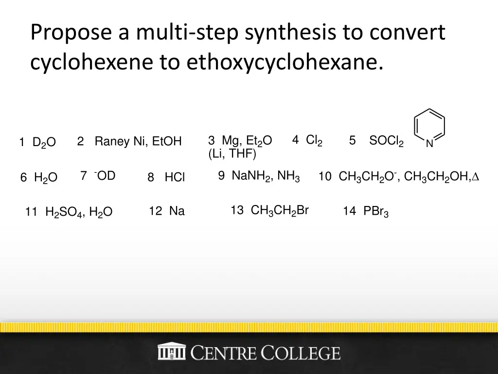 propose a multi step synthesis to convert