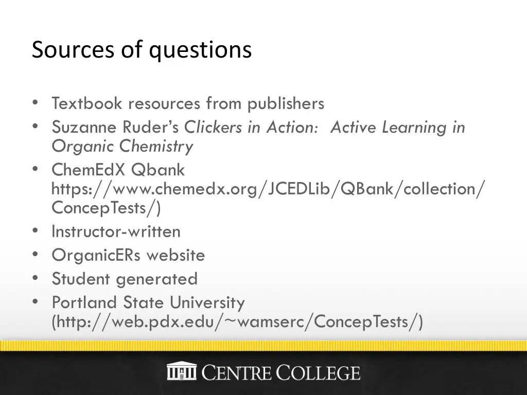 sources of questions