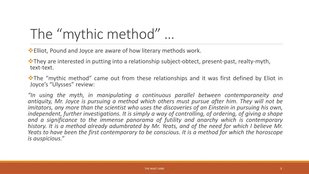 the mythic method