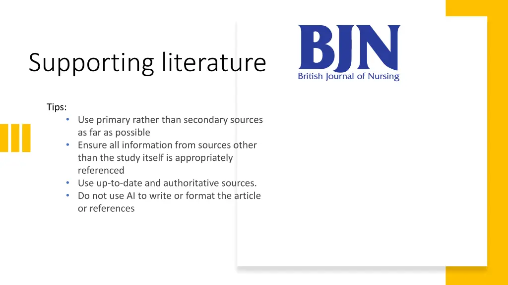 supporting literature