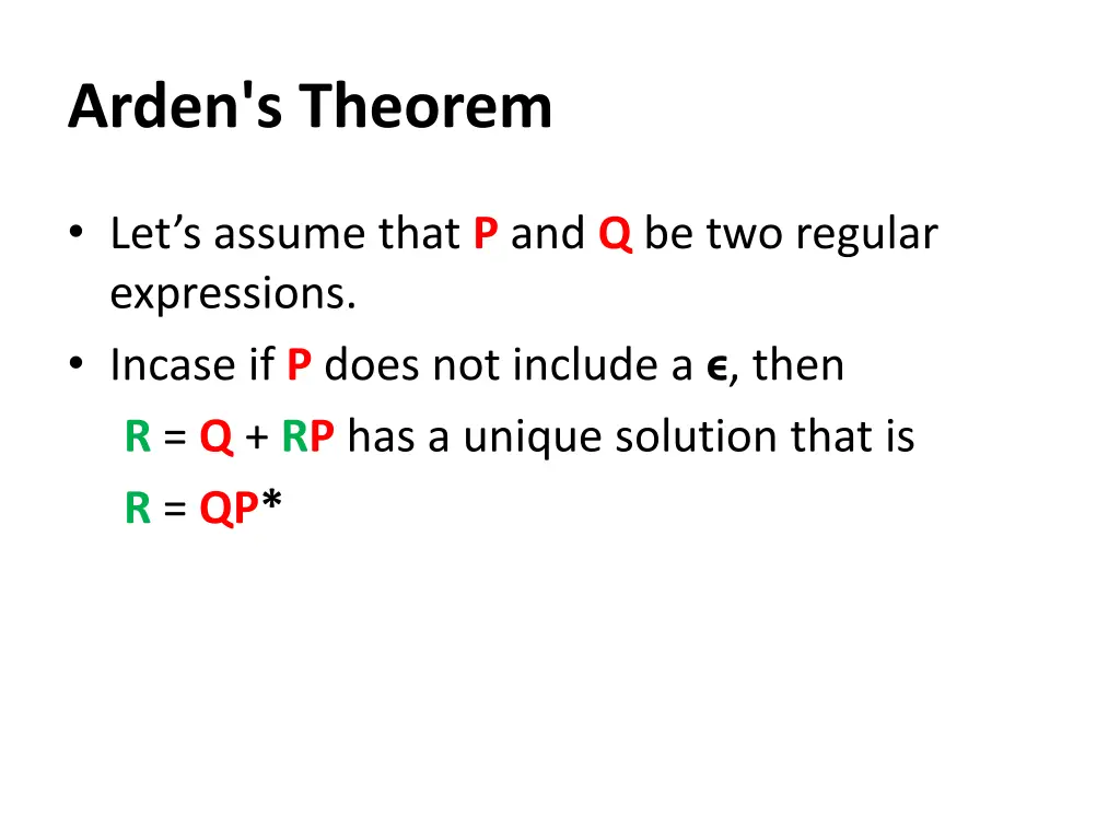 arden s theorem