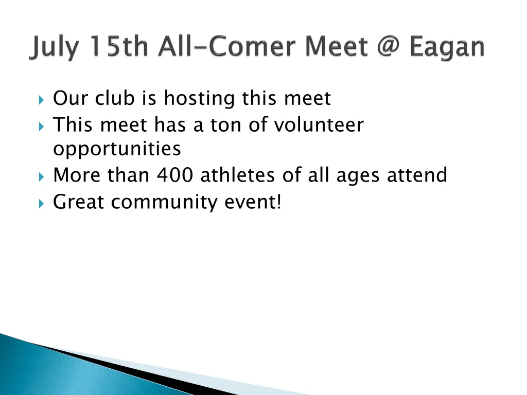 our club is hosting this meet this meet