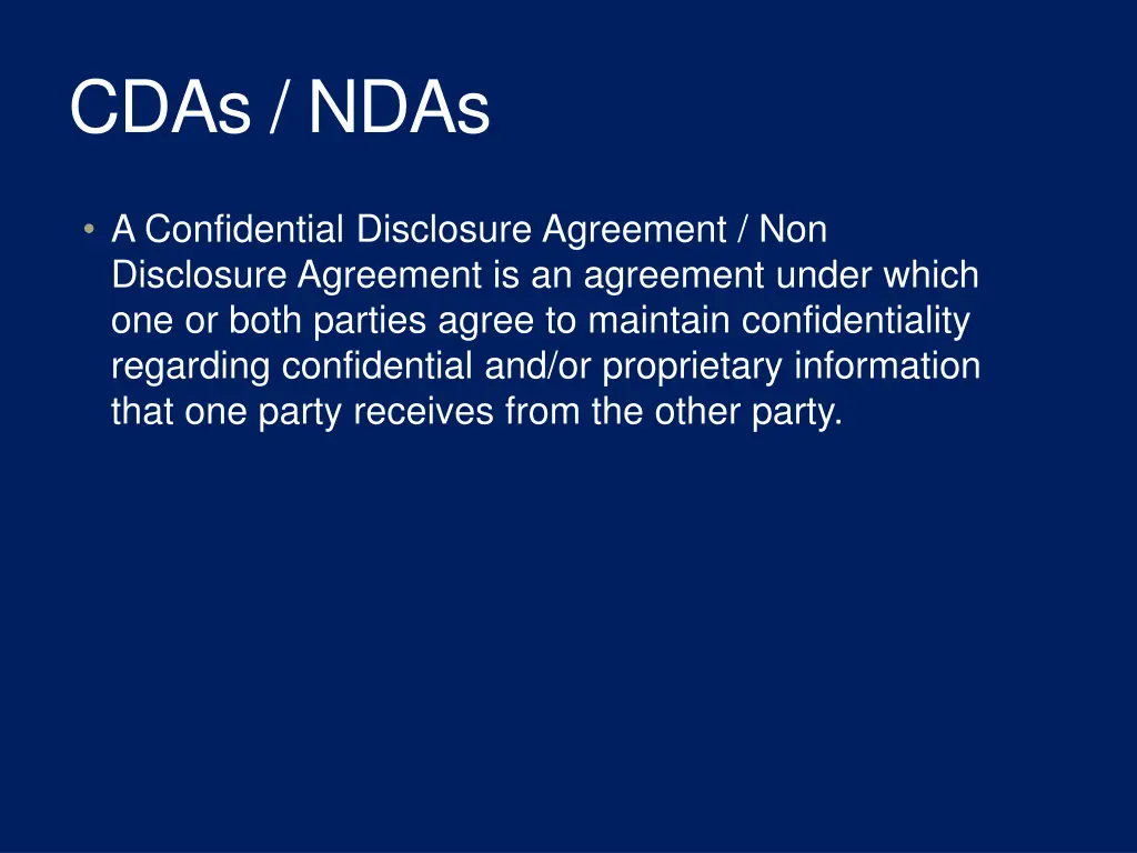cdas ndas
