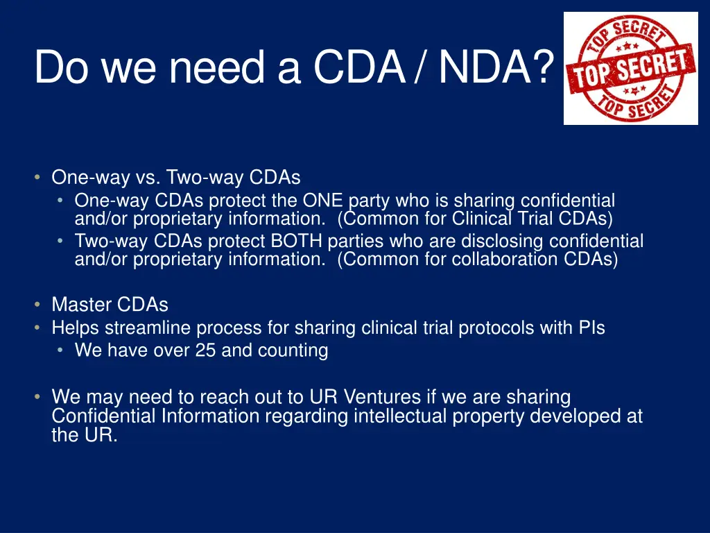 do we need a cda nda