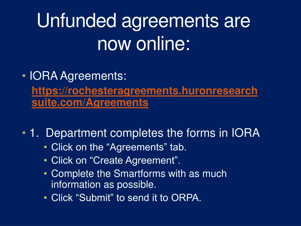 unfunded agreements are now online