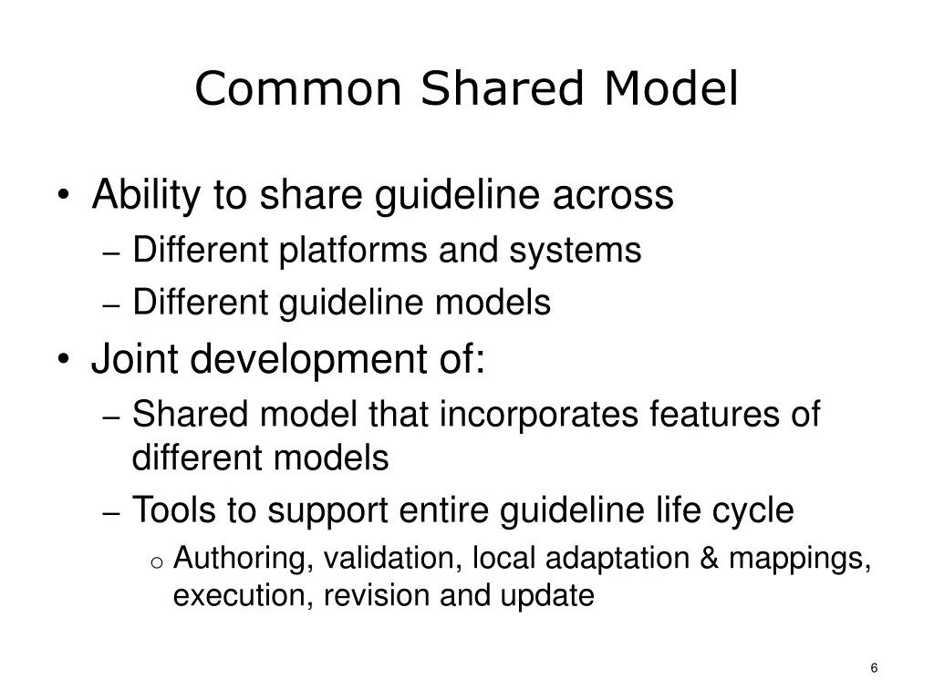 common shared model