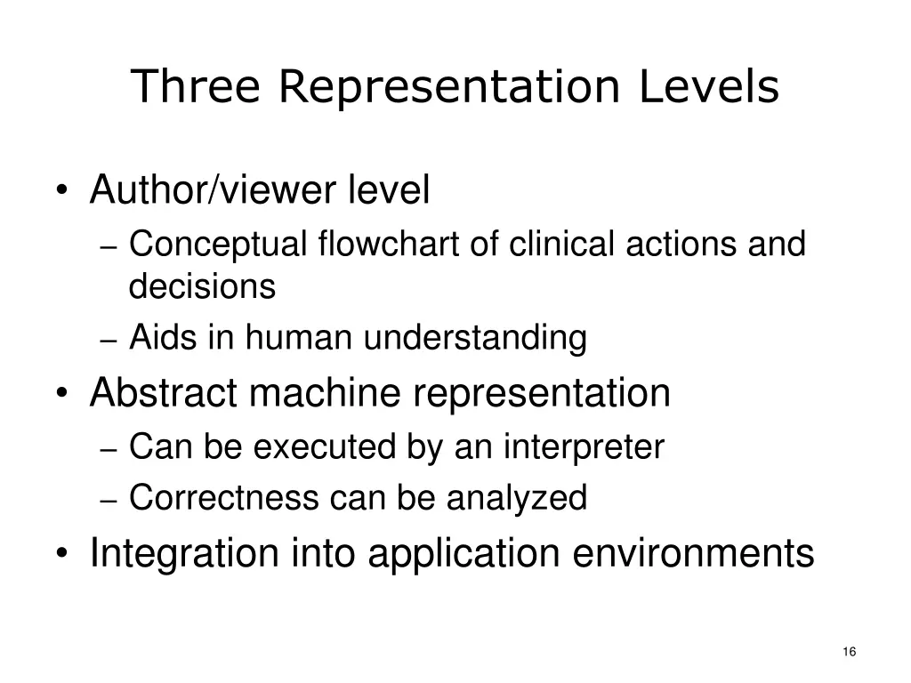 three representation levels