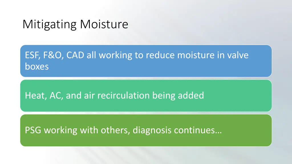 mitigating moisture