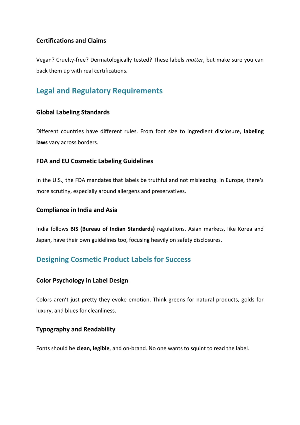 certifications and claims