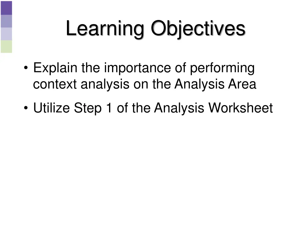 learning objectives