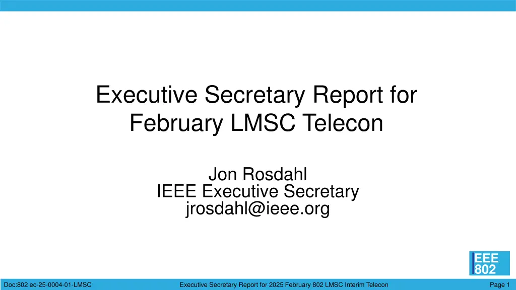 executive secretary report for february lmsc